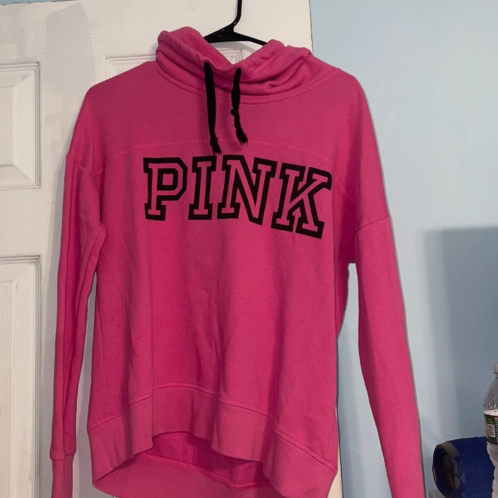 PINK turtleneck hoodie